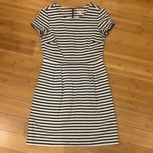 Maison Jules Black and White Striped Mini Dress